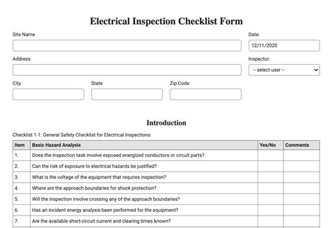 electrical inspection requirements